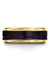 Simple Black Wedding Ring Black Tungsten Bands for Man 8mm Solid Black Bands - Charming Jewelers