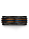 Jewelry Wedding Band Blue Wedding Bands for Male Tungsten Plain Blue Rings - Charming Jewelers