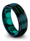Ring Set Blue Wedding Carbide Tungsten Wedding Rings Lady Blue Green Jewelry - Charming Jewelers