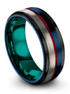 Brushed Blue Wedding Ring Husband and Husband Tungsten Wedding Ring Sets Unique - Charming Jewelers