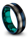 Wedding Ring Bands Engraved Tungsten Bands for Lady Womans Promis Bands Blue - Charming Jewelers