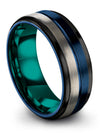 Blue Wedding Ring Tungsten Carbide Ring Sets Midi Bands Blue Jewelry for Man - Charming Jewelers