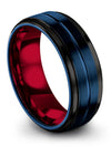 Engagement Bands Wedding Bands Set Tungsten Bands Blue Cute Rings Sets Matching - Charming Jewelers