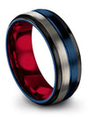 Promise Band Blue Tungsten Wedding Band Sets for Lady Engagement Rings Lady 8mm - Charming Jewelers