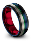 Wedding Set Blue Band Male Blue Tungsten Carbide Wedding Ring Promise Band - Charming Jewelers