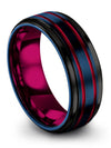 Plain Wedding Bands for Him and Girlfriend 8mm Tungsten Band Couple Bands His - Charming Jewelers