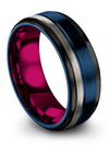 Tungsten Promise Ring Tungsten Rings for His Blue Bands Personalizable Couple - Charming Jewelers