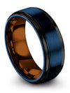 Simple Wedding Band for Male 8mm Rings Tungsten Line Bands Wedding Bands - Charming Jewelers