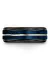 Blue Wedding Band for Couples Sets Wedding Ring for Boyfriend Tungsten Simple - Charming Jewelers