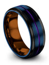 Blue Him and Wife Promise Band Luxury Wedding Bands Handmade Ring for Ladies - Charming Jewelers