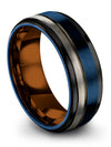Love Wedding Bands Tungsten Wedding Band Rings Womans Blue 8mm Bands for Man - Charming Jewelers