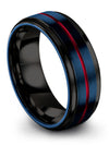 Tungsten Blue Wedding Bands for Men Tungsten Ring for Couples Set Father Set - Charming Jewelers