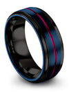 Wedding Blue Bands Set Special Edition Tungsten Rings Lady