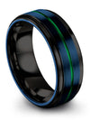 Personalized Wedding Band Tungsten Wedding Bands Blue and Green Jewelry Sets - Charming Jewelers