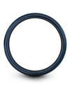 Brushed Blue Guys Wedding Ring Tungsten Engagement Band Customize Promise Rings - Charming Jewelers