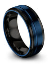 Promise Band Men Blue Tungsten Band Ring Set Engagement Lady for Couples Rings - Charming Jewelers