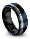 Blue Grey Anniversary Ring Woman&#39;s Tungsten Carbide Wedding