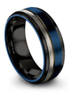 Blue Wedding Rings Set for Boyfriend and Boyfriend Tungsten Band Engrave - Charming Jewelers