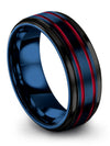 Plain Blue Wedding Band Special Wedding Bands Customize Band for Couples Friend - Charming Jewelers