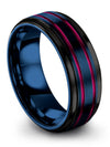 8mm Wedding Ring Men Tungsten Husband and Boyfriend Wedding Bands Sets Couple - Charming Jewelers