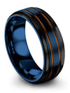 Womans Blue Jewelry Sets Blue Copper Tungsten Male Bands Blue Copper Engagement - Charming Jewelers