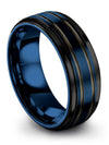 Set of Wedding Ring Tungsten Matte Ring for Mens Cute Promise Band for Couples - Charming Jewelers