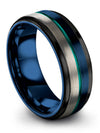 Male and Mens Wedding Ring Sets Blue One of a Kind Band