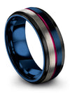 Blue Engagement Promise Band Set Tungsten Engagement Band for Man Couples - Charming Jewelers