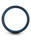 Minimalist Wedding Ring Set Tungsten Matte Ring for Man Pure Blue Ring Lady - Charming Jewelers
