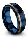 Fiance and Him Ring Wedding Rings Tungsten Bands for Guy Matte Blue Engagement - Charming Jewelers