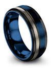 8mm Blue Wedding Bands Guys Tungsten Satin Rings for Female
