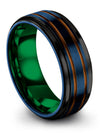 Blue Wedding Bands for Couples Matching Wedding Rings for Couples Tungsten - Charming Jewelers