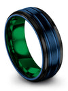 Man Wedding Blue Rings Tungsten Couples Ring Sets Minimal