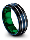 Blue Husband and His Wedding Band Tungsten Carbide Wedding Ring Sets - Charming Jewelers