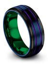 Guy Wedding Rings 8mm Men Bands with Tungsten Promise Bands for Best Godmother - Charming Jewelers