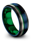 Wedding Bands Sets in Blue Tungsten Carbide Bands for Male Blue Jewelry Set - Charming Jewelers