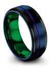 Blue Band for Male Wedding Man Blue Wedding Ring Tungsten Carbide Cute Simple - Charming Jewelers