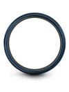 Blue Wedding Bands Band for Man Tungsten Blue Bands for Man 8mm Blue Minimalist - Charming Jewelers