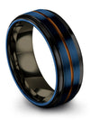 Blue Wedding Ring Set Exclusive Tungsten Ring Blue Gifts for Graduates - Charming Jewelers