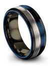 Matching Wedding Ring Sets Tungsten Promise Band Blue Promise Bands Promise - Charming Jewelers
