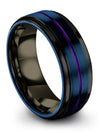 Blue Wedding Rings Sets for Female Tungsten Wedding Rings Guys Midi Set Center - Charming Jewelers