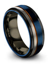 Carbide Tungsten Wedding Ring Tungsten Band for Woman Blue Copper Blue Wedding - Charming Jewelers
