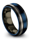Guys Jewelry Sets Tungsten Bands Band Set Blue Bands Woman Simple Wedding Gift - Charming Jewelers