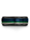 Anniversary Ring Mens Blue Tungsten Wedding Rings for Woman Blue Male Green - Charming Jewelers
