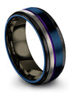 Blue Ring for Male Anniversary Band 8mm Tungsten Ring Girlfriend an Boyfriend - Charming Jewelers