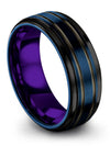 Wedding Band for Lady Boyfriend and Girlfriend Wedding Bands Tungsten Blue - Charming Jewelers