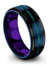 Wedding Band for Couple Blue Fiance and Him Wedding Band Sets Tungsten Bands - Charming Jewelers