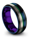 Blue Rings for Woman Wedding Ladies Wedding Tungsten Band Her and Wife Promise - Charming Jewelers