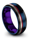 Blue Wedding Ring Set Woman&#39;s Bands with Tungsten Female Engagement Guy Rings - Charming Jewelers