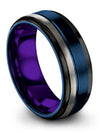 Unique Wedding Ring for Lady Tungsten Carbide Ring Blue Promise Bands - Charming Jewelers